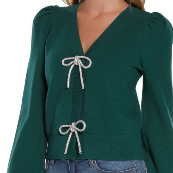 New Green bow cardigan - Picture 2 of 5